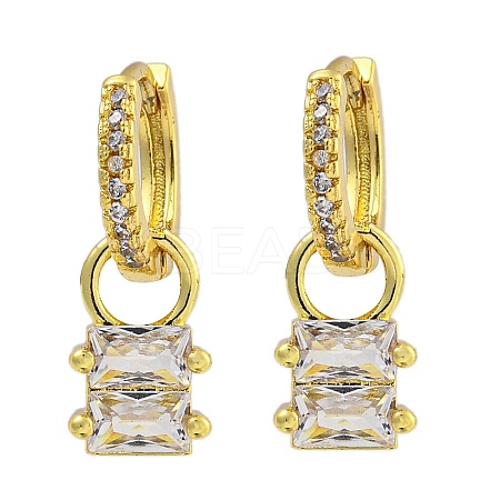 Rack Plating Brass Pave Clear Cubic Zirconia Hoop Earrings for Women EJEW-G410-48G-1
