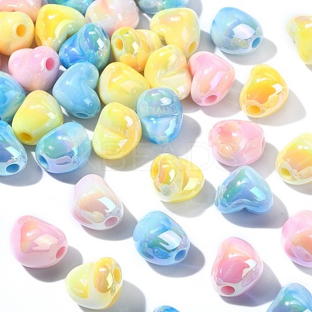 90Pcs 3 Colors UV Plating Opaque Rainbow Iridescent Acrylic Beads PACR-CJ0001-32-1