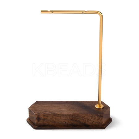 L Shaped Brass Bar & Wood Earring Organizer Display Racks for Earrings ODIS-B002-04-1