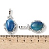 Natural Blue Banded Agate(Dyed & Heated) Oval Pendants G-NH0025-15P-06-3