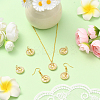6Pcs Golden Tone Brass Micro Pave Cubic Zirconia Pendants KK-BBC0021-46-5
