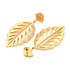 304 Stainless Steel Leaf Theme Stud Earrings For Women EJEW-B110-03G-06-2