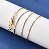 1MM Brass Boston Link Chain Adjustable Slider Necklaces NJEW-M108-31G-5