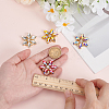 4Pcs 4 Colors Alloy Rhinestone Cabochons FIND-MA0001-09-3