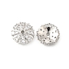 Flower Brass Clear Cubic Zirconia Bead Caps KK-V008-03P-1