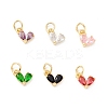 Rack Plating Brass Cubic Zirconia Charms KK-I684-04G-RS-1