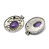 Natural Amethyst Oval Pendants G-Q165-03AS-07-2