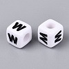 Opaque Acrylic Beads SACR-N020-04A-W-2