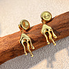 304 Stainless Steel Dangle Stud Earrings LS-EJEW-S264-02G-1