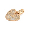 Brass Micro Pave Clear Cubic Zirconia Pendants KK-B099-01G-V-2