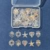 40Pcs 10 Styles Rack Plating Brass Hollow Out Connector Charms KKC-FS0001-03-6