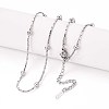1.2MM 304 Stainless Steel Round Ball Boston Link Chain Necklaces NJEW-N058-09P-1