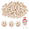 Printed Natural Wood European Beads WOOD-PH0002-79C-1