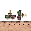 Carnival/Mardi Gras Theme Alloy Enamel & Glitter Powder Pendants ENAM-T020-53A-RS-3