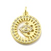 Rack Plating Brass Micro Pave Cubic Zirconia Pendants KK-D359-25G-1