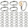 40Pcs 304 Stainless Steel Pad Ring Settings STAS-ME0003-24-1