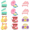 30Pcs 6 Styles Opaque Music Theme Resin Cabochons CRES-YW0002-48-1