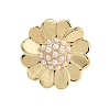 Rack Plating Flower Brass Open Cuff Rings for Women RJEW-B064-18G-02-2