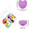 48Pcs 12 Colors Food Grade Eco-Friendly Silicone Focal Beads SIL-CA0001-43-2