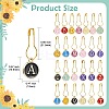Alloy Enamel Flat Round with Letter A~Z Locking Stitch Marker Sets FIND-CJC0010-113-2