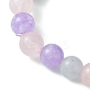 8mm Round Natural Aquamarine & Rose Quartz & Amethyst Beaded Stretch Bracelets BJEW-TA00502-4