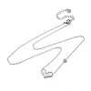 304 Stainless Steel Pave Natural White Shell Heart Pendant Necklaces for Women NJEW-U032-09P-01-4