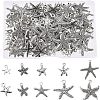 Tibetan Style Alloy Starfish/Sea Stars Shape Pendants TIBEP-PH0001-14AS-RS-1