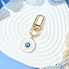 Flat Round with Evil Eye Alloy Enamel Pendant Decorations HJEW-YW00017-07-1