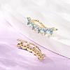 Brass Micro Pave Cubic Zirconia Stud Crawler Earrings KK-CBAA351-18G-01-2