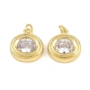 Brass Pave Clear Cubic Zirconia Pendants KK-CBA56EF-35A-G-01-1