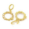 Rack Plating Flower Ring Brass Pave Clear Cubic Zirconia Hoop Earrings for Women EJEW-G410-54G-2