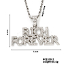 Alloy Crystal Rhinestone 3D English Rich Forever Pendant Necklaces KK1216-2-1