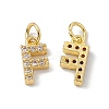 Real 18K Gold Plated Brass Micro Pave Clear Cubic Zirconia Charms KK-E068-VB452-F-1