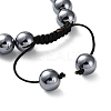 Natural Terahertz Stone Braided Beaded Bracelets for Men Women BJEW-G728-01-3