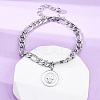 304 Stainless Steel Flat Round with Hamsa Hand Charm Bracelets BJEW-A036-13P-2