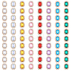 80Pcs 8 Colors Rectangle Octagon Sew on Rhinestone FIND-CA0010-07-1