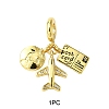 1Pc Travel Theme Brass Micro Pave Clear Cubic Zirconia Enamel European Dangle Charms KK-YW0002-69-1