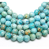 Natural Gemstone Hemimorphite Round Beads Strands G-L145-8mm-01-3