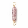 Natural Lepidolite Connector Charms PALLOY-JF01454-09-3