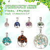 28Pcs 7 Styles Mixed Gemstone Pendants PALLOY-AB00215-2