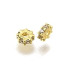 Brass Micro Pave Clear Cubic Zirconia Beads KK-K300-02A-G-1