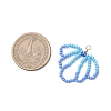 Glass Seed Beaded Shell Shapes Pendants PALLOY-MZ01174-01-2