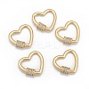 Brass Micro Pave Cubic Zirconia Screw Carabiner Lock Charms ZIRC-G160-23G-1