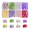 8 Colors Transparent Spray Painted Glass Bead GLAA-YW0001-45-1