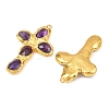 Natural Amethyst Faceted Big Pendants KK-H516-27G-02-2