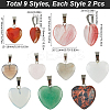 18pcs 9 styles Natural & Synthetic Mixed Gemstone Pendants G-SC0002-59-2