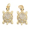 Brass Pave Clear Cubic Zirconia Pendants KK-U009-12F-G-1