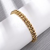 304 Stainless Steel Curb Chain Bracelets for Unisex BJEW-K283-02A-G-1