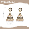 ANATTASOUL 6 Pairs 6 Colors Ethnic Style 3D Enamel Bell with Seed Beeded Dangle Stud Earrings EJEW-AN0001-94-2