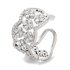 Rack Plating Brass Micro Pave Cubic Zirconia Cuff Rings RJEW-D025-18P-1